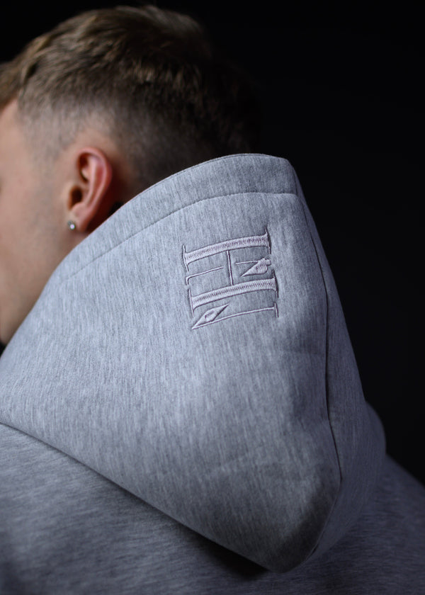 HN Signature Zip Hoodie – Stone Grey
